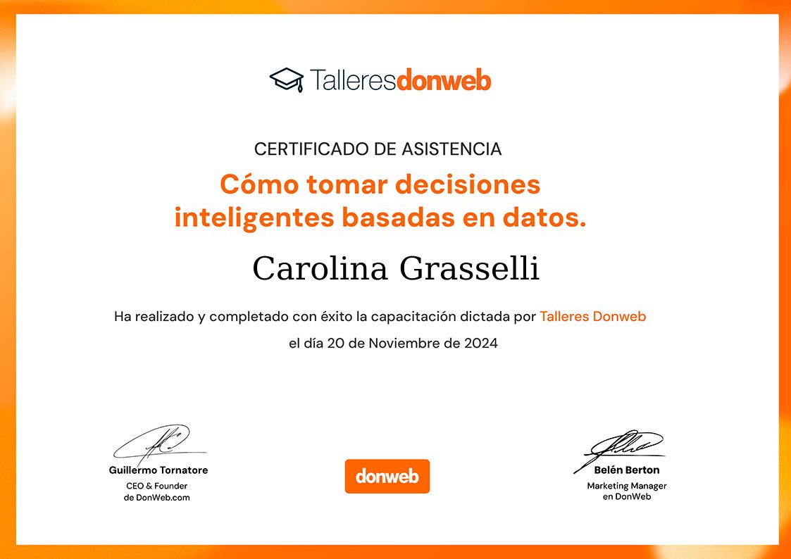 Certificado de asistencia · Talleres DonWeb