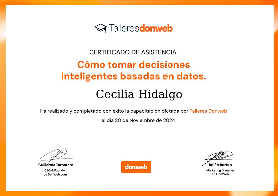 Certificado de asistencia · Talleres DonWeb