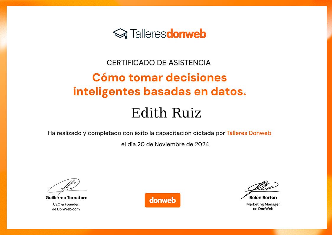 Certificado de asistencia · Talleres DonWeb