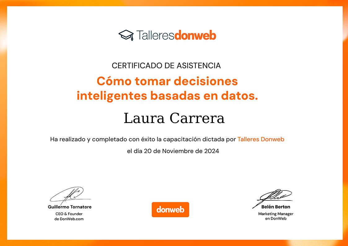 Certificado de asistencia · Talleres DonWeb
