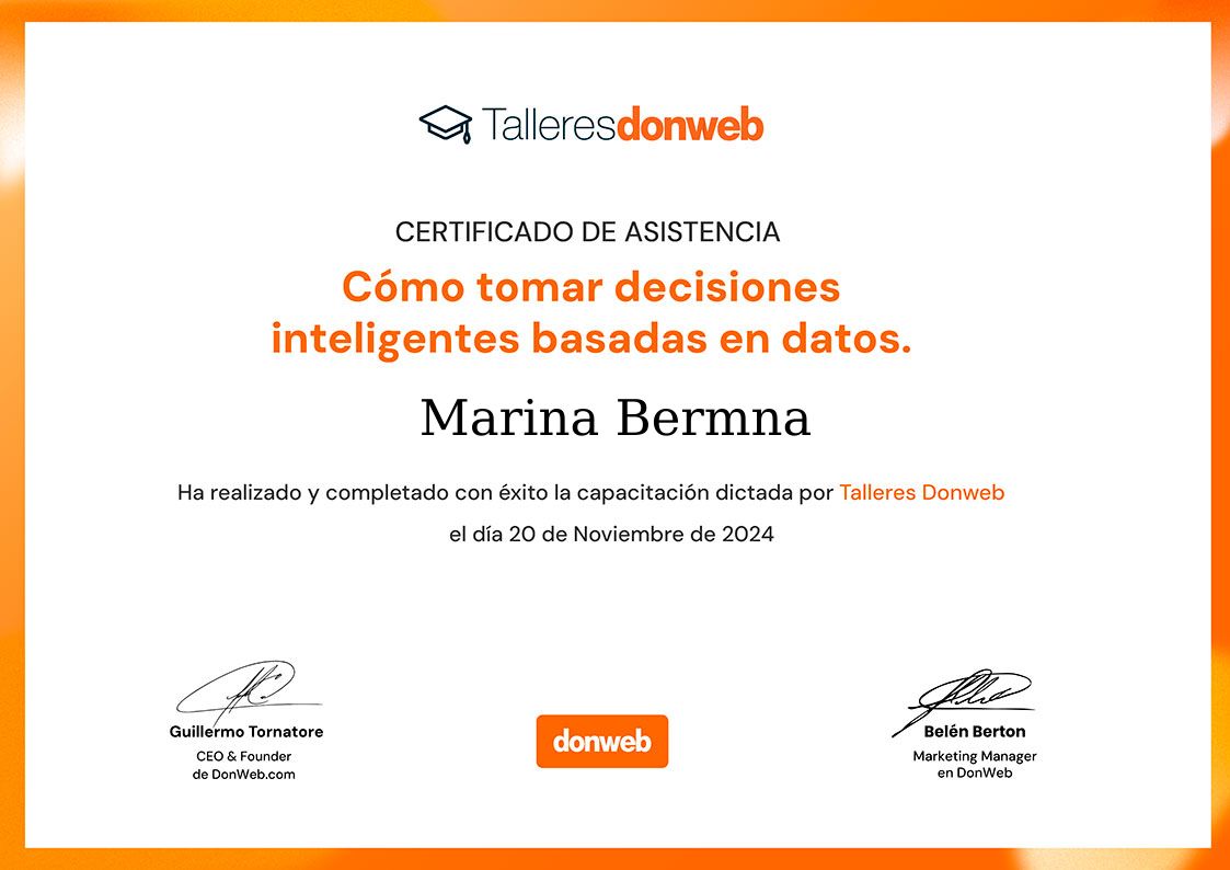Certificado de asistencia · Talleres DonWeb