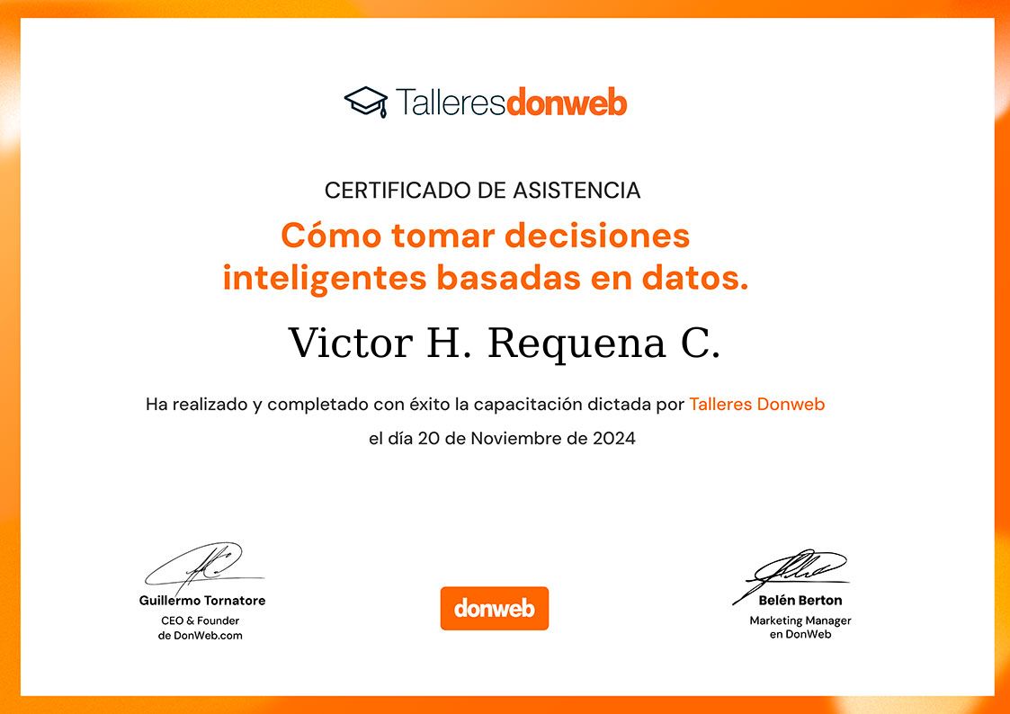 Certificado de asistencia · Talleres DonWeb