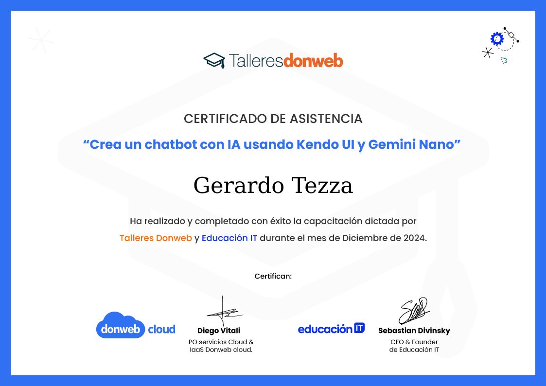 Certificado de asistencia · Talleres DonWeb