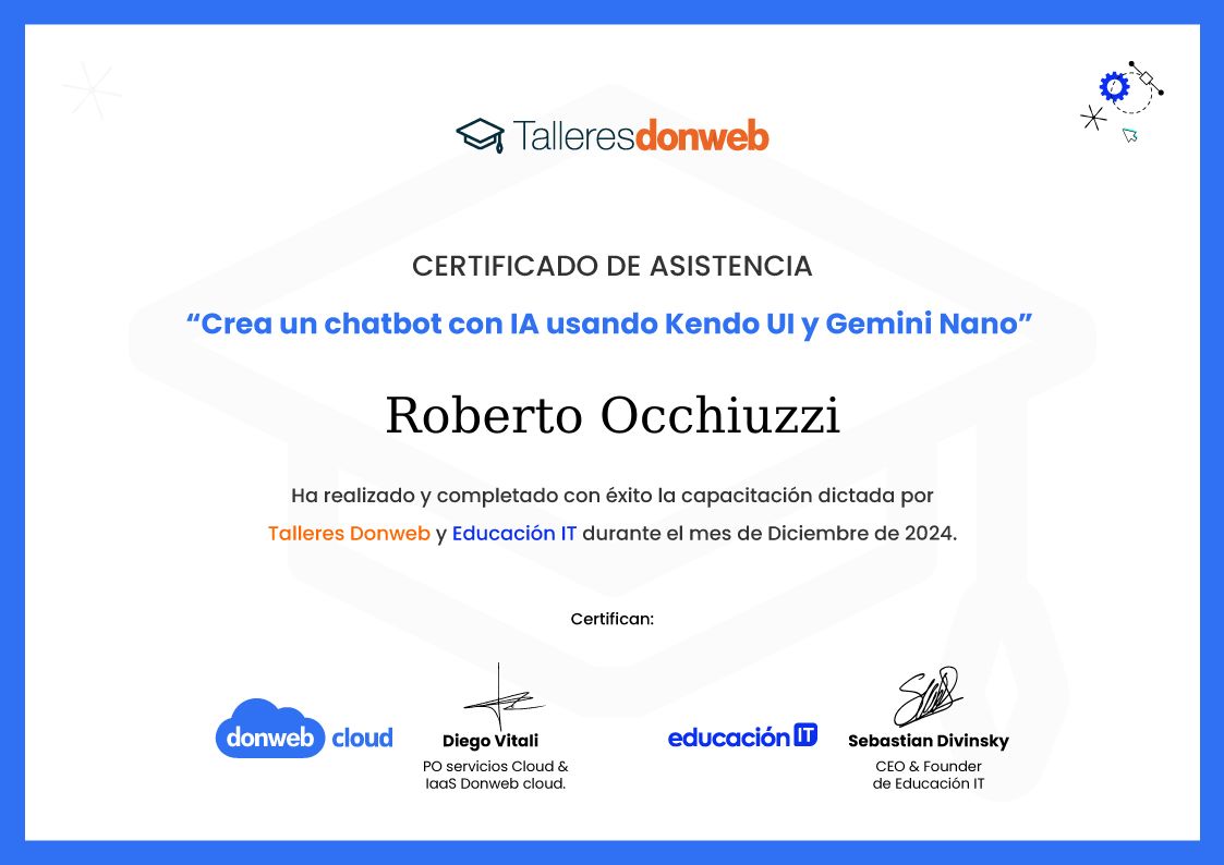 Certificado de asistencia · Talleres DonWeb