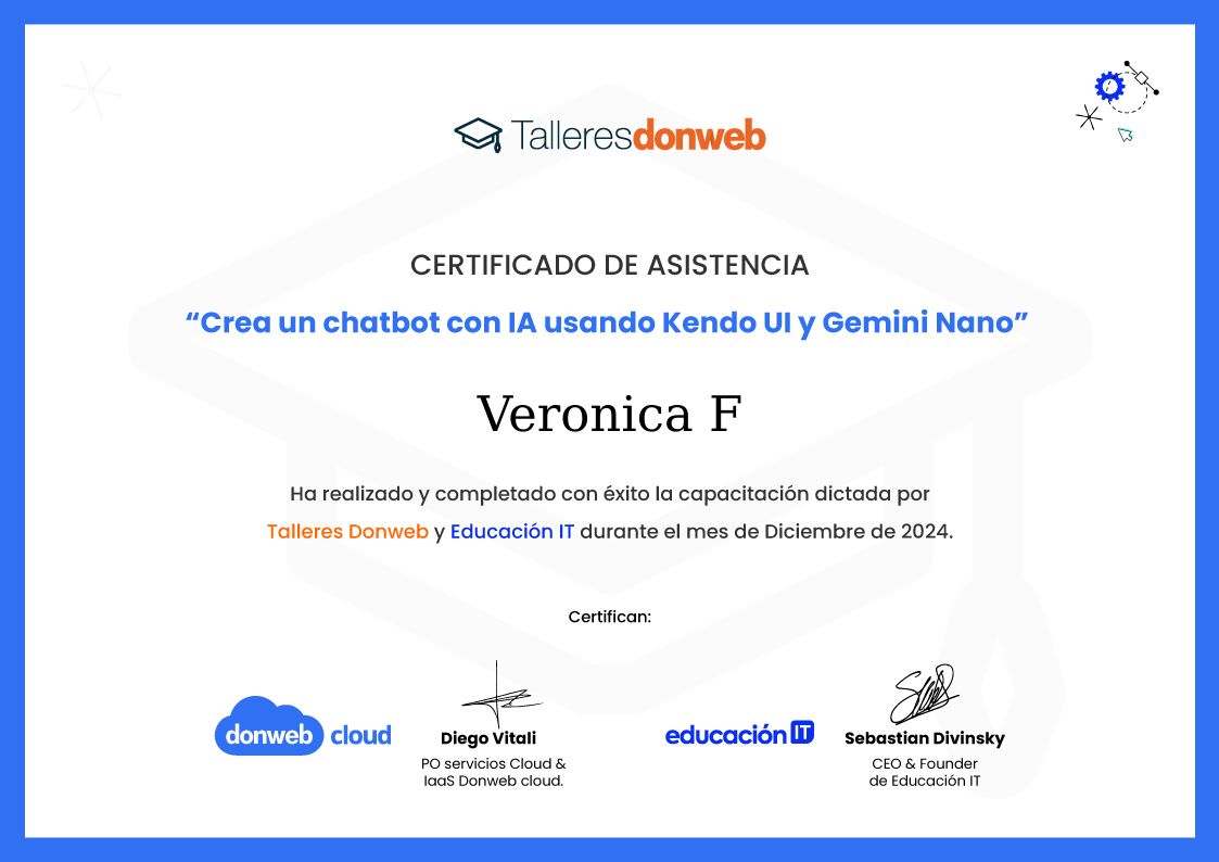 Certificado de asistencia · Talleres DonWeb