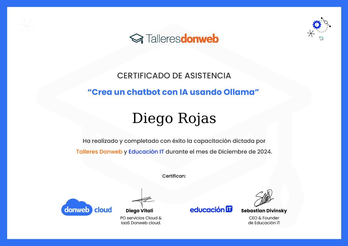 Certificado de asistencia · Talleres DonWeb