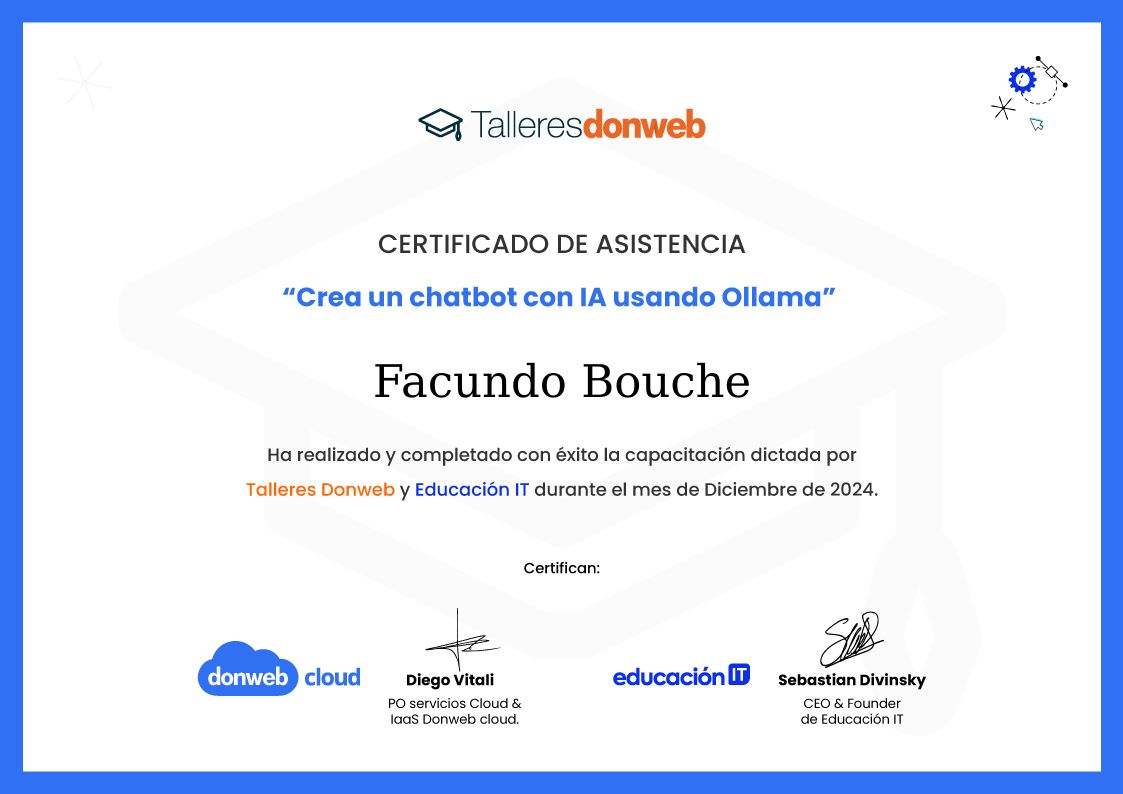 Certificado de asistencia · Talleres DonWeb