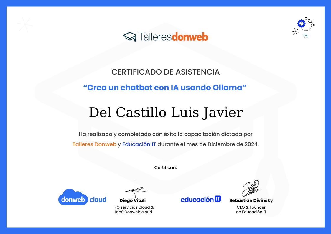 Certificado de asistencia · Talleres DonWeb