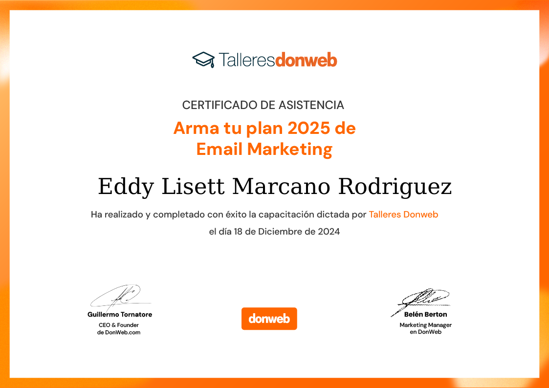 Certificado de asistencia · Talleres DonWeb