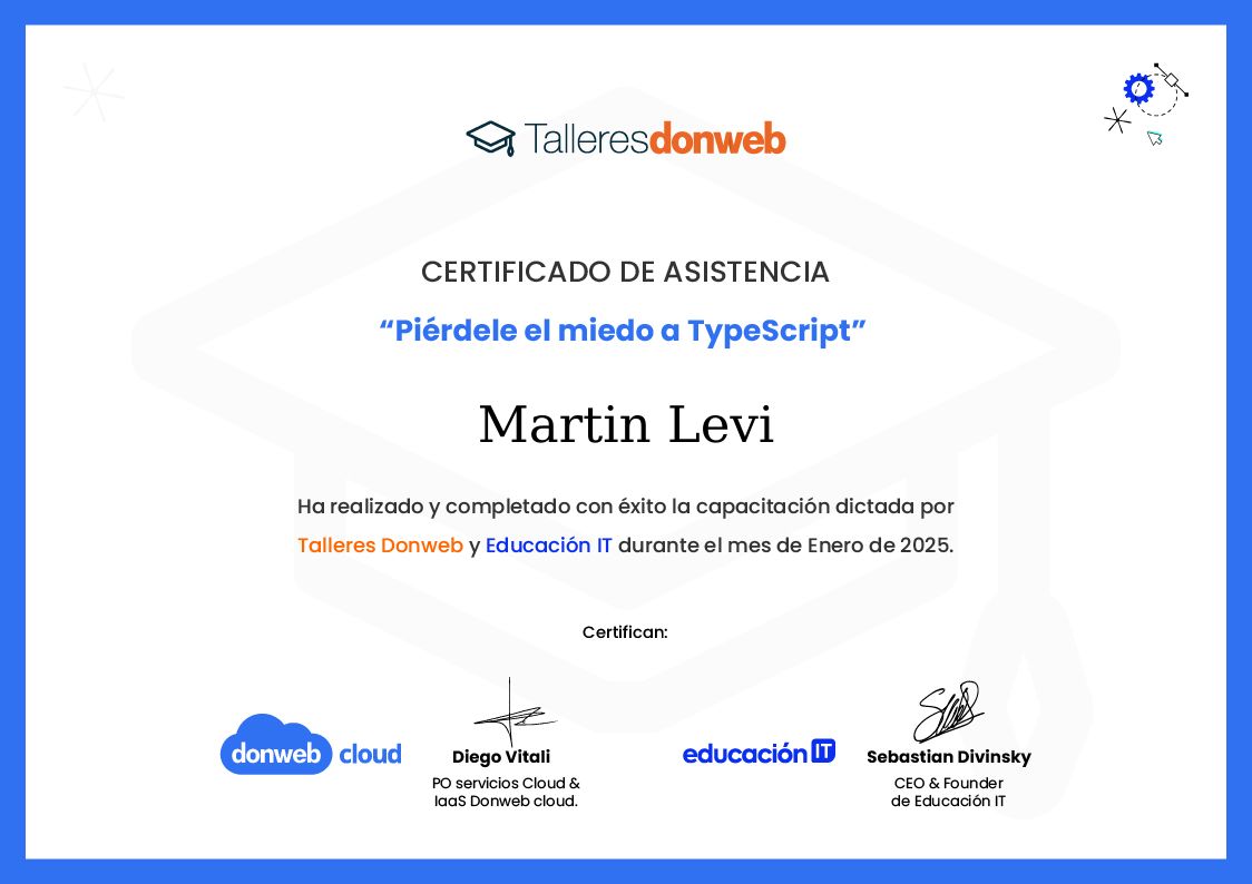Certificado de asistencia · Talleres DonWeb