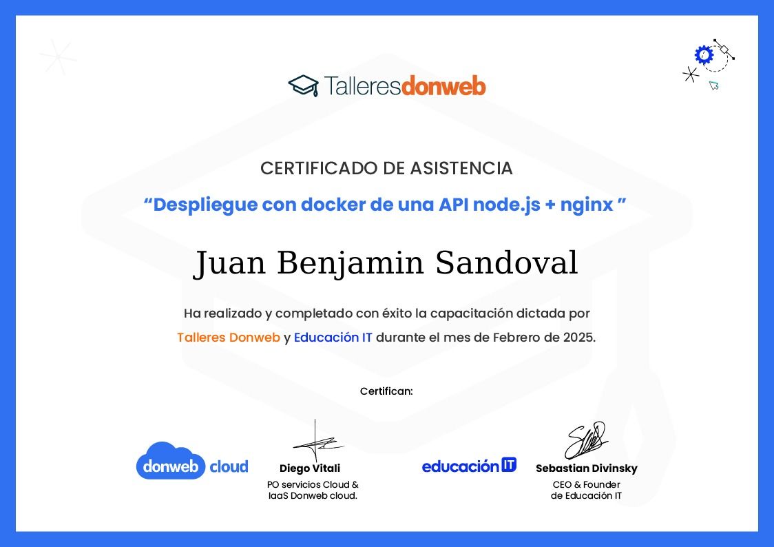 Certificado de asistencia · Talleres DonWeb