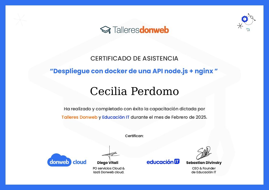 Certificado de asistencia · Talleres DonWeb