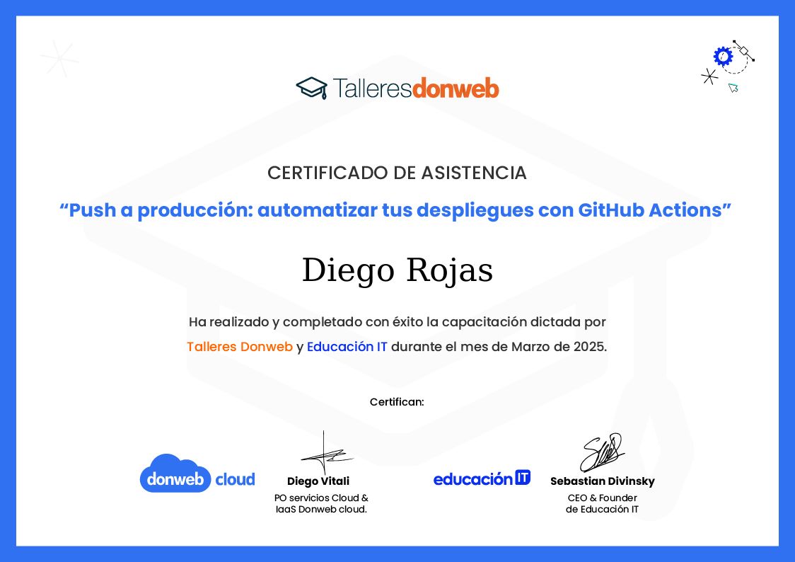 Certificado de asistencia · Talleres DonWeb
