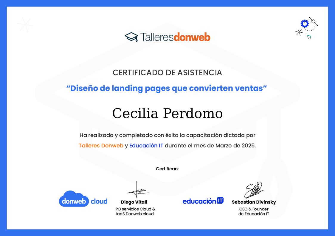 Certificado de asistencia · Talleres DonWeb