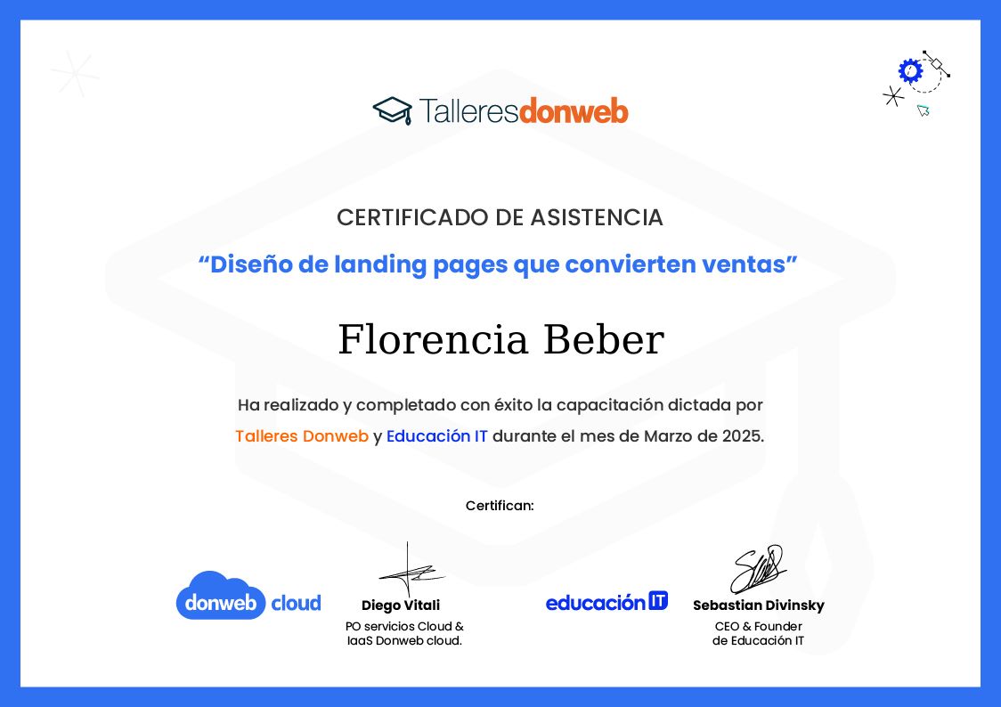 Certificado de asistencia · Talleres DonWeb