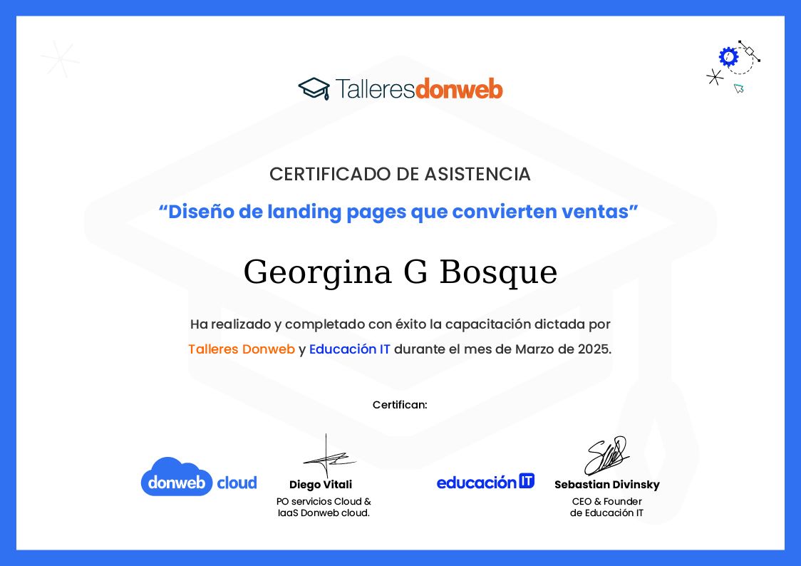 Certificado de asistencia · Talleres DonWeb