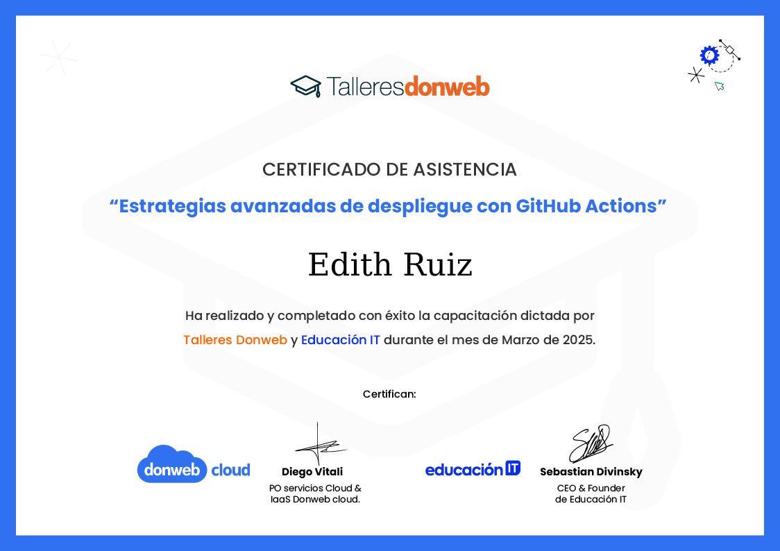 Certificado de asistencia · Talleres DonWeb
