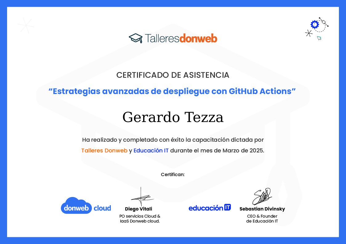 Certificado de asistencia · Talleres DonWeb