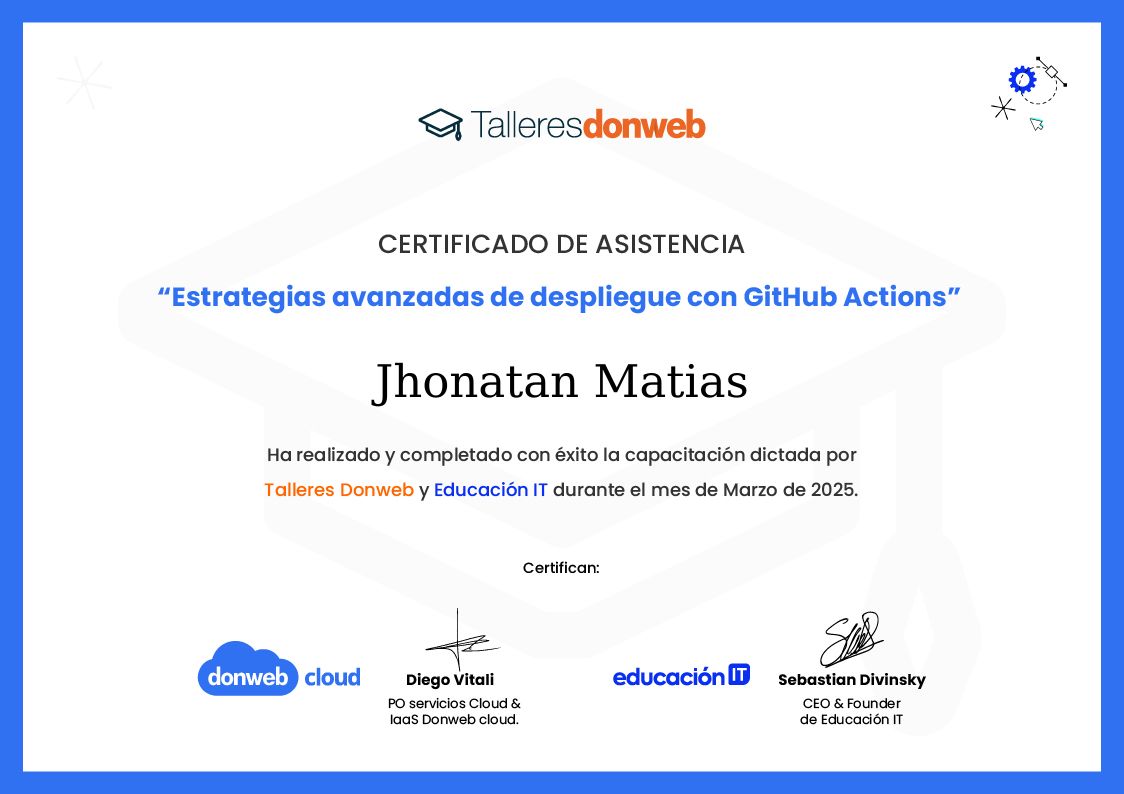Certificado de asistencia · Talleres DonWeb