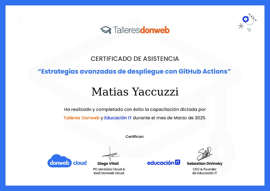 Certificado de asistencia · Talleres DonWeb