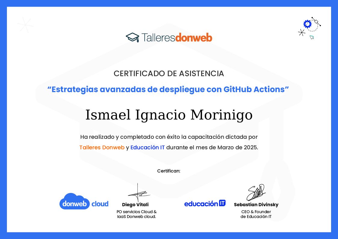 Certificado de asistencia · Talleres DonWeb