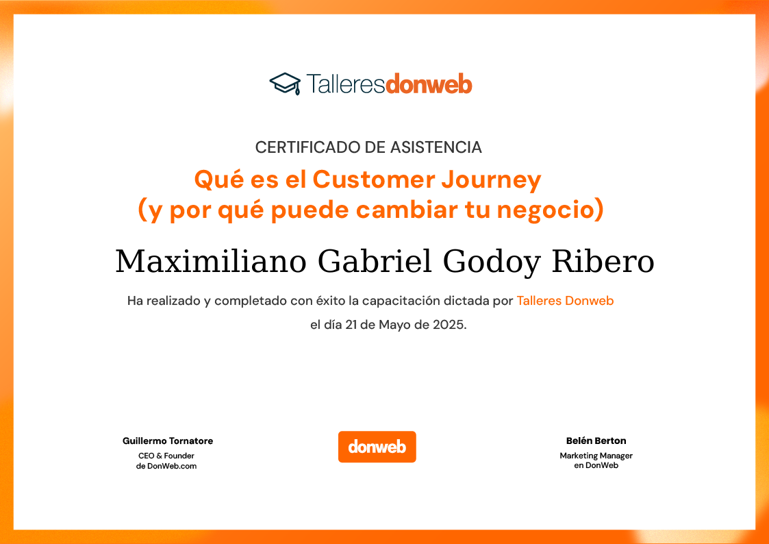 Certificado de asistencia · Talleres DonWeb