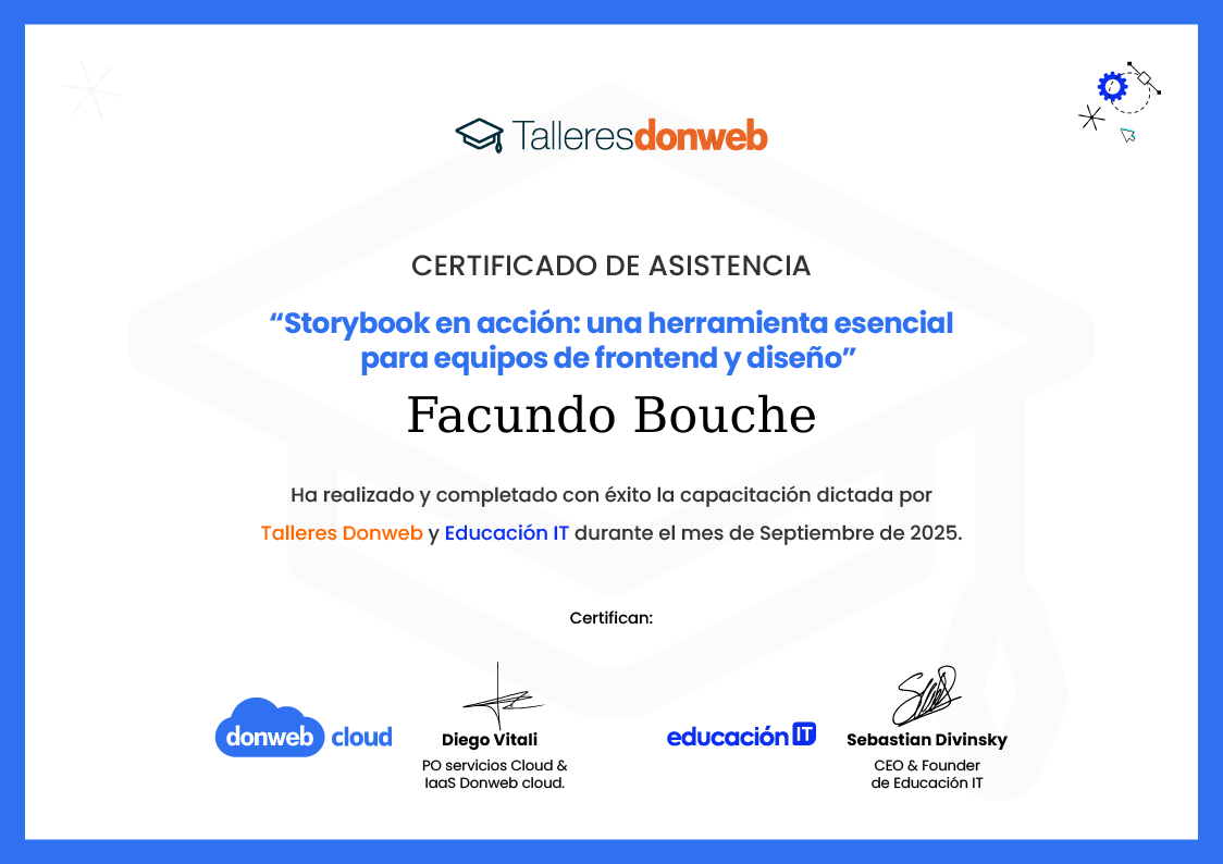 Certificado de asistencia · Talleres DonWeb