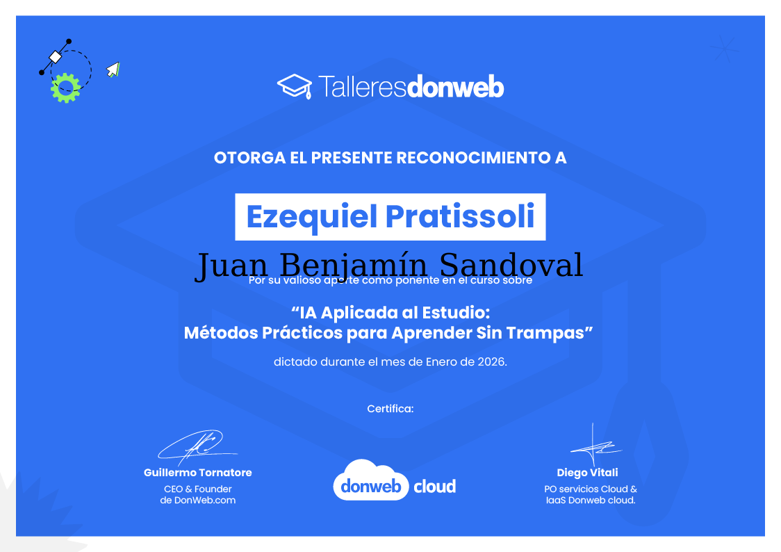 Certificado de asistencia · Talleres DonWeb