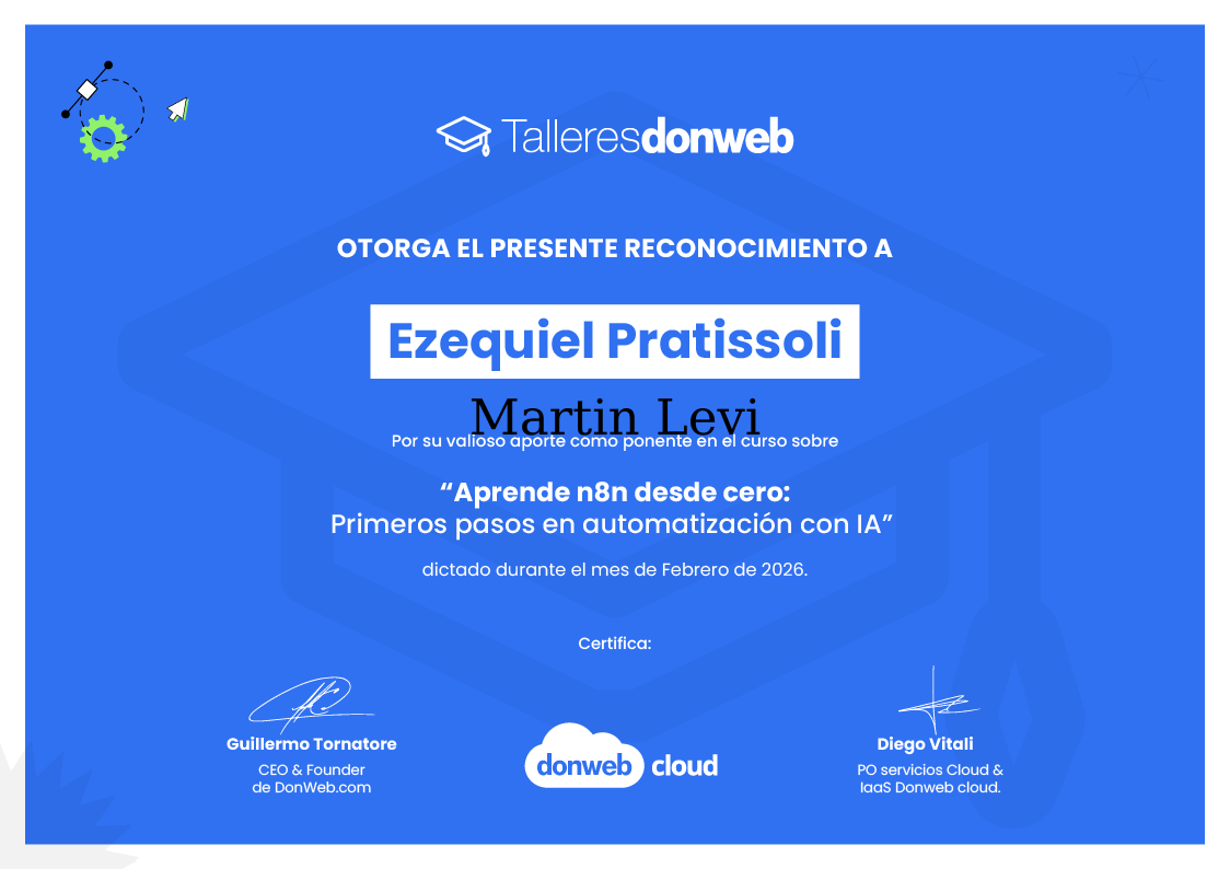 Certificado de asistencia · Talleres DonWeb