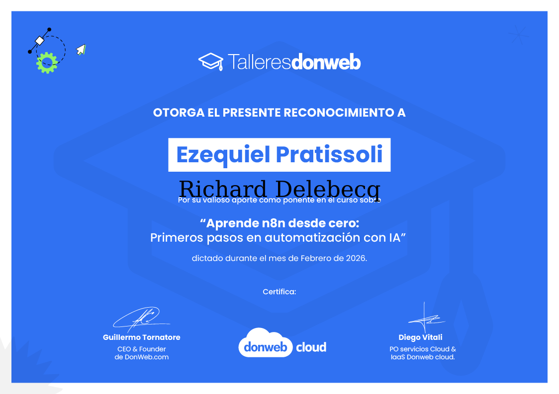 Certificado de asistencia · Talleres DonWeb