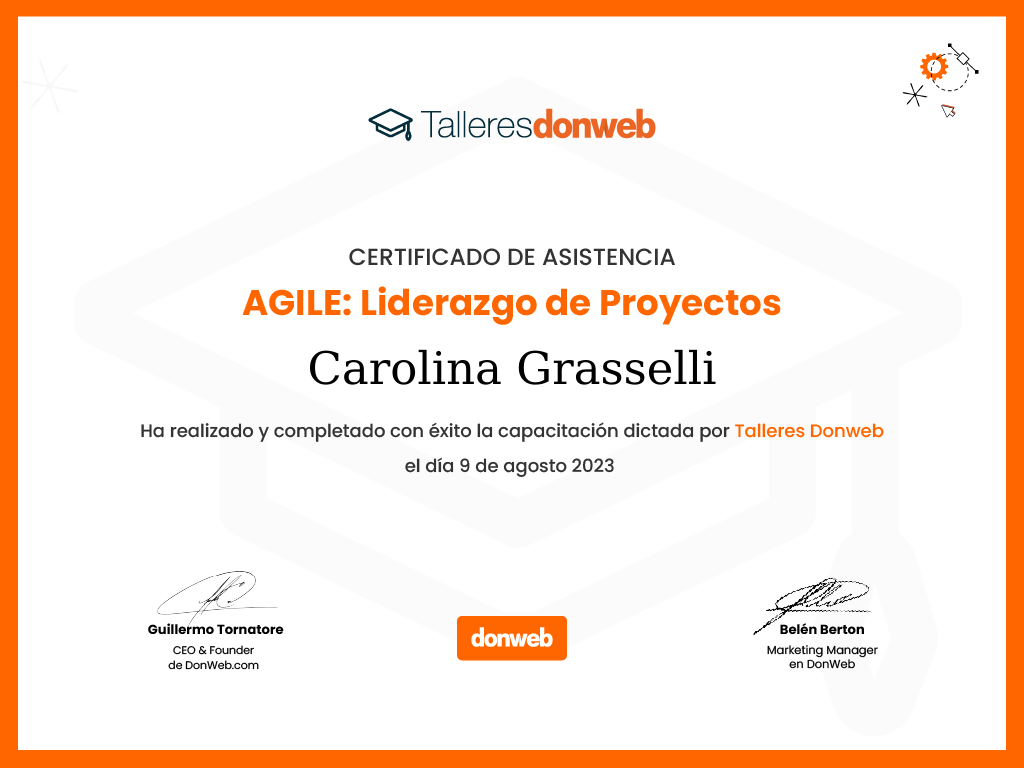 Certificado de asistencia · Talleres DonWeb