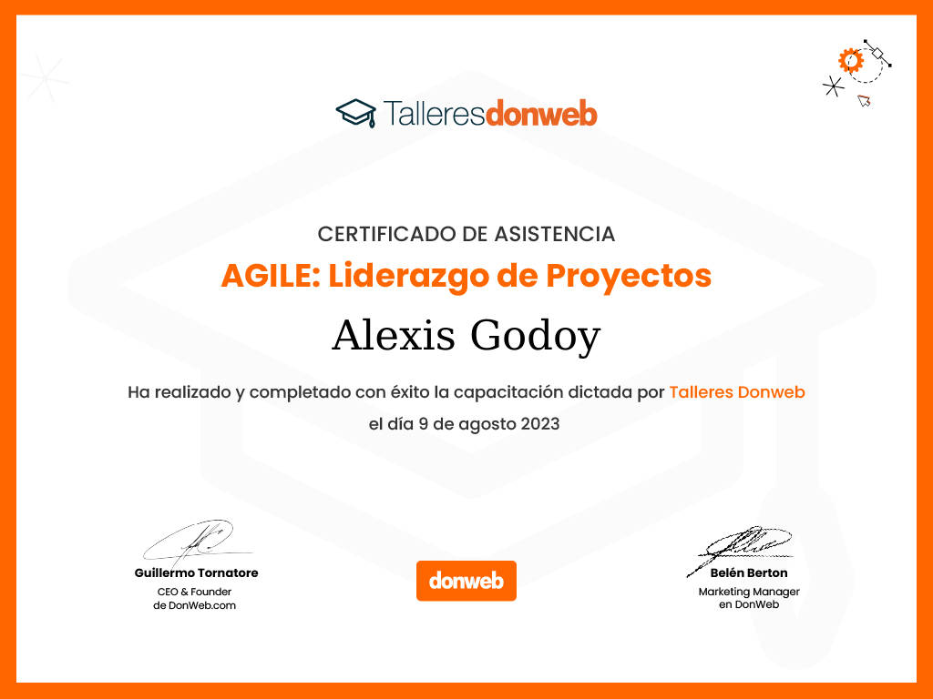 Certificado de asistencia · Talleres DonWeb