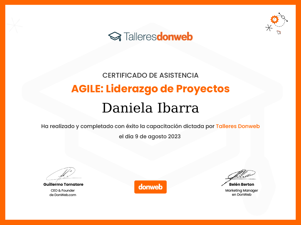 Certificado de asistencia · Talleres DonWeb