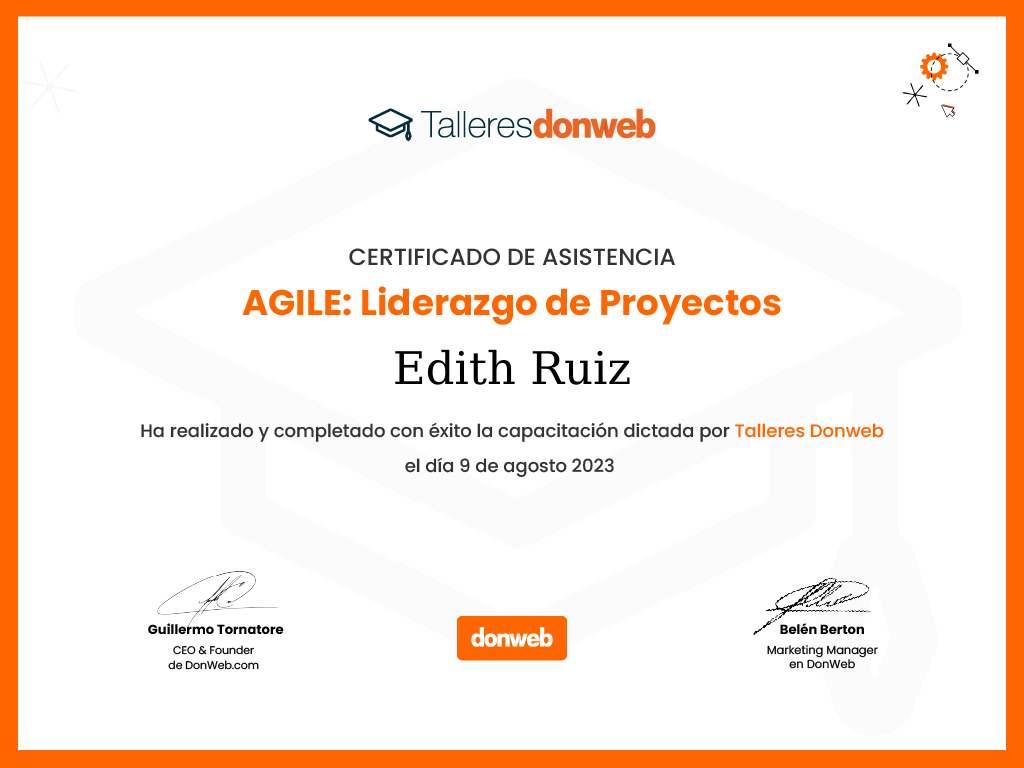 Certificado de asistencia · Talleres DonWeb