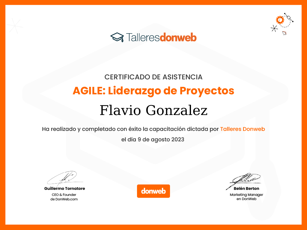 Certificado de asistencia · Talleres DonWeb