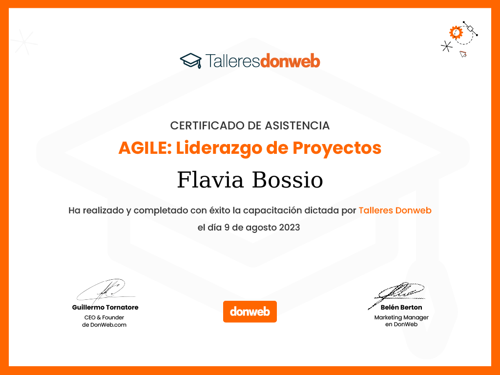 Certificado de asistencia · Talleres DonWeb
