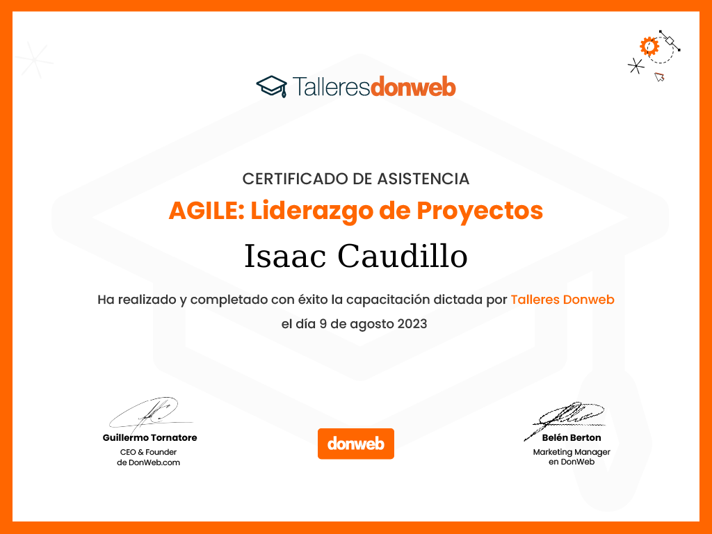 Certificado de asistencia · Talleres DonWeb
