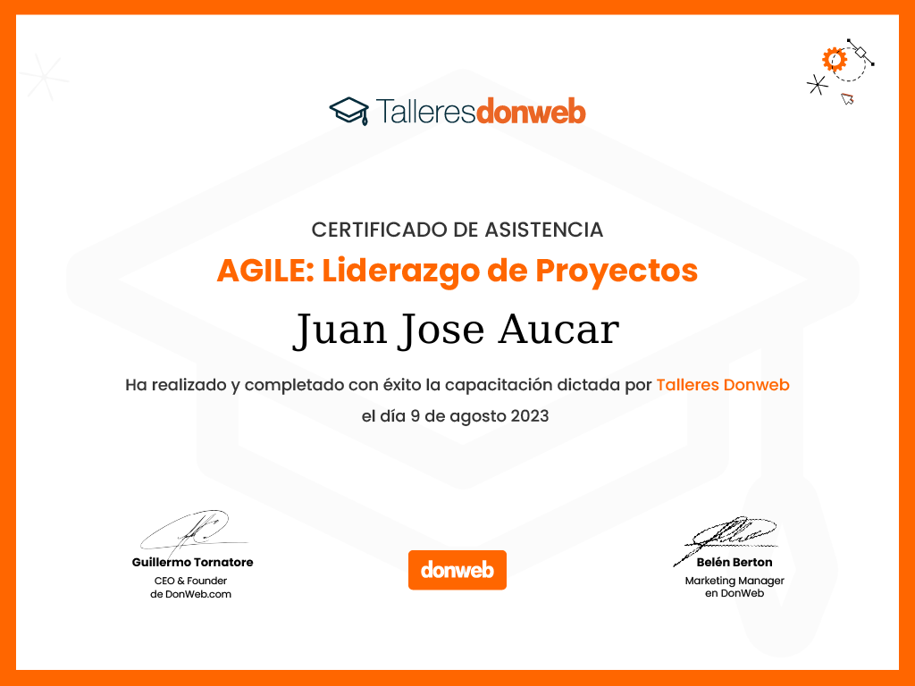 Certificado de asistencia · Talleres DonWeb