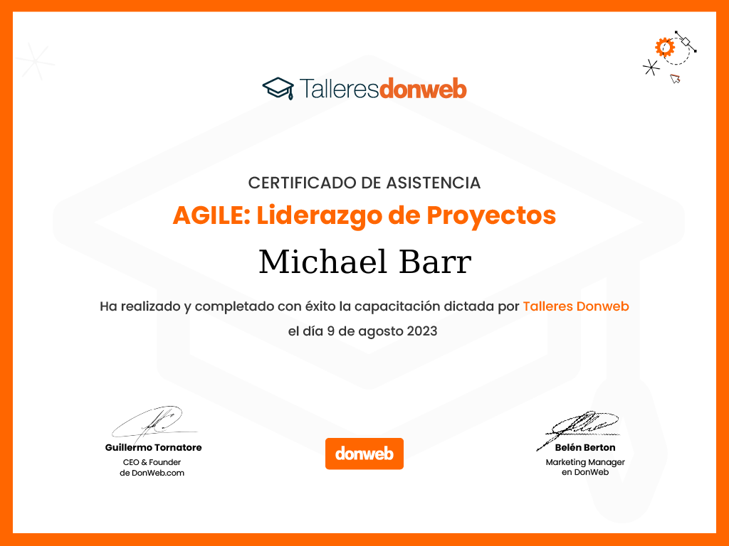 Certificado de asistencia · Talleres DonWeb