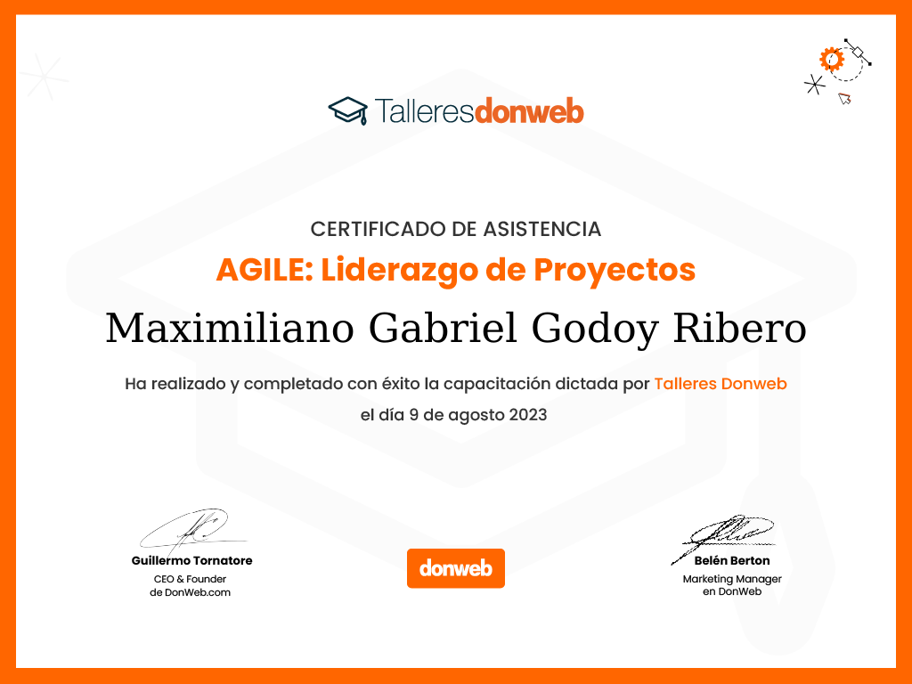 Certificado de asistencia · Talleres DonWeb