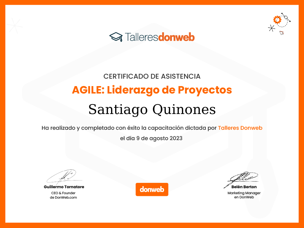 Certificado de asistencia · Talleres DonWeb