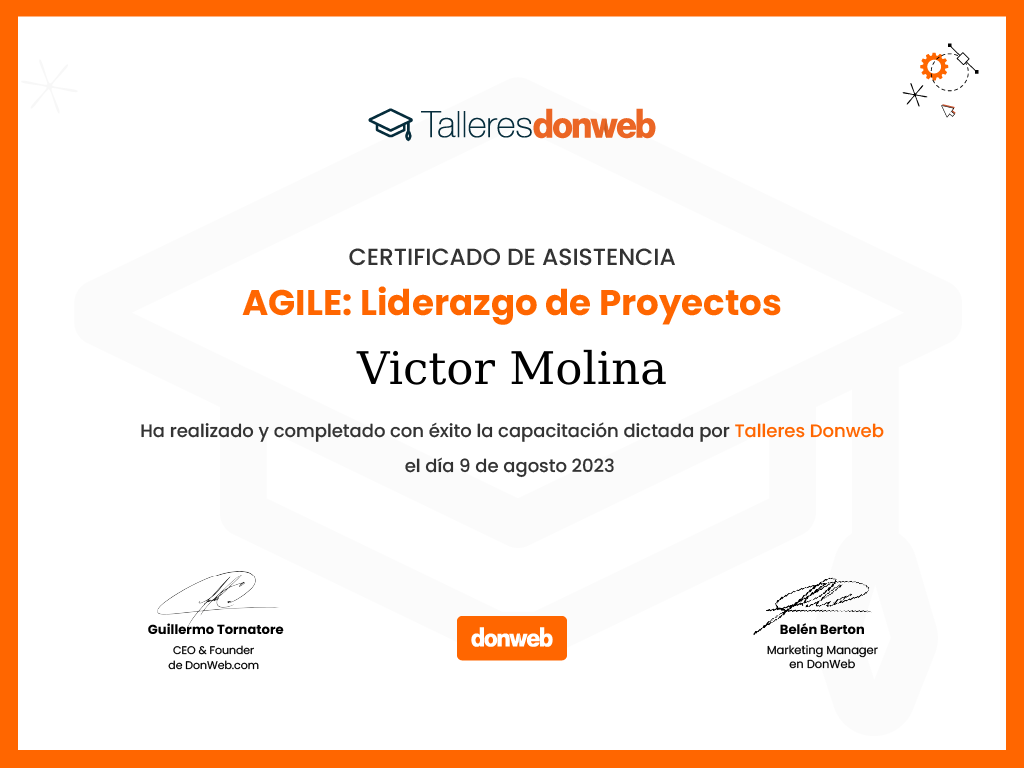 Certificado de asistencia · Talleres DonWeb