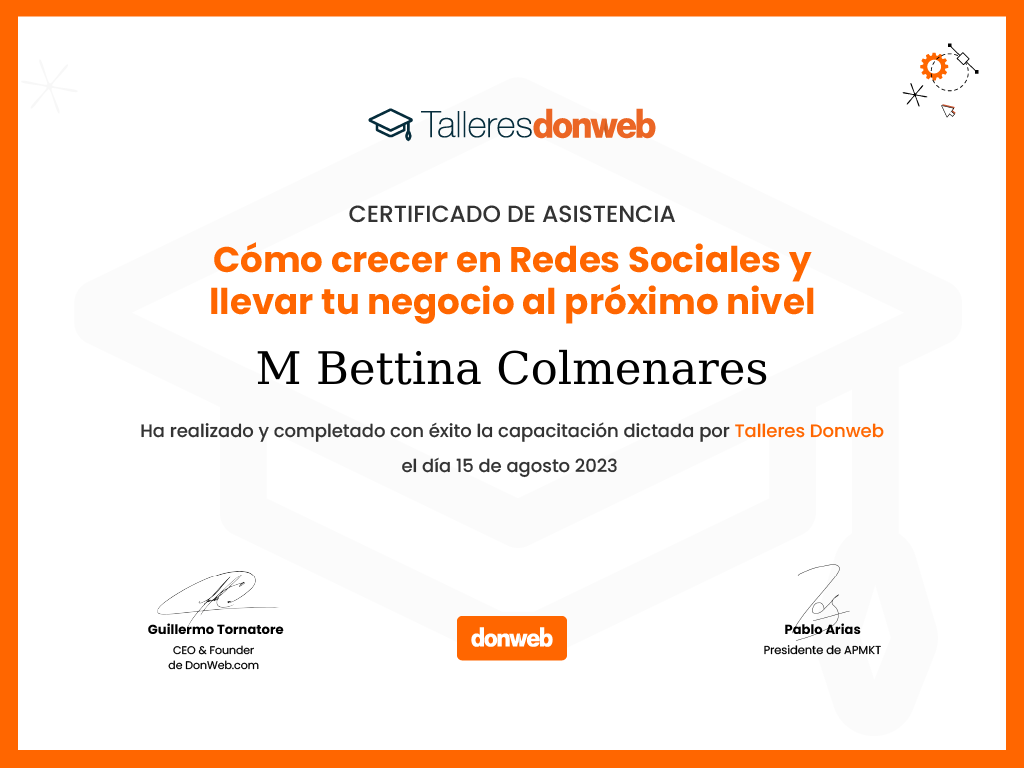 Certificado de asistencia · Talleres DonWeb