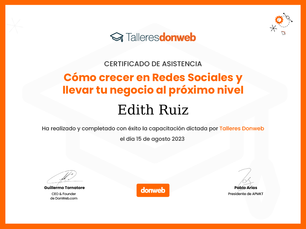 Certificado de asistencia · Talleres DonWeb