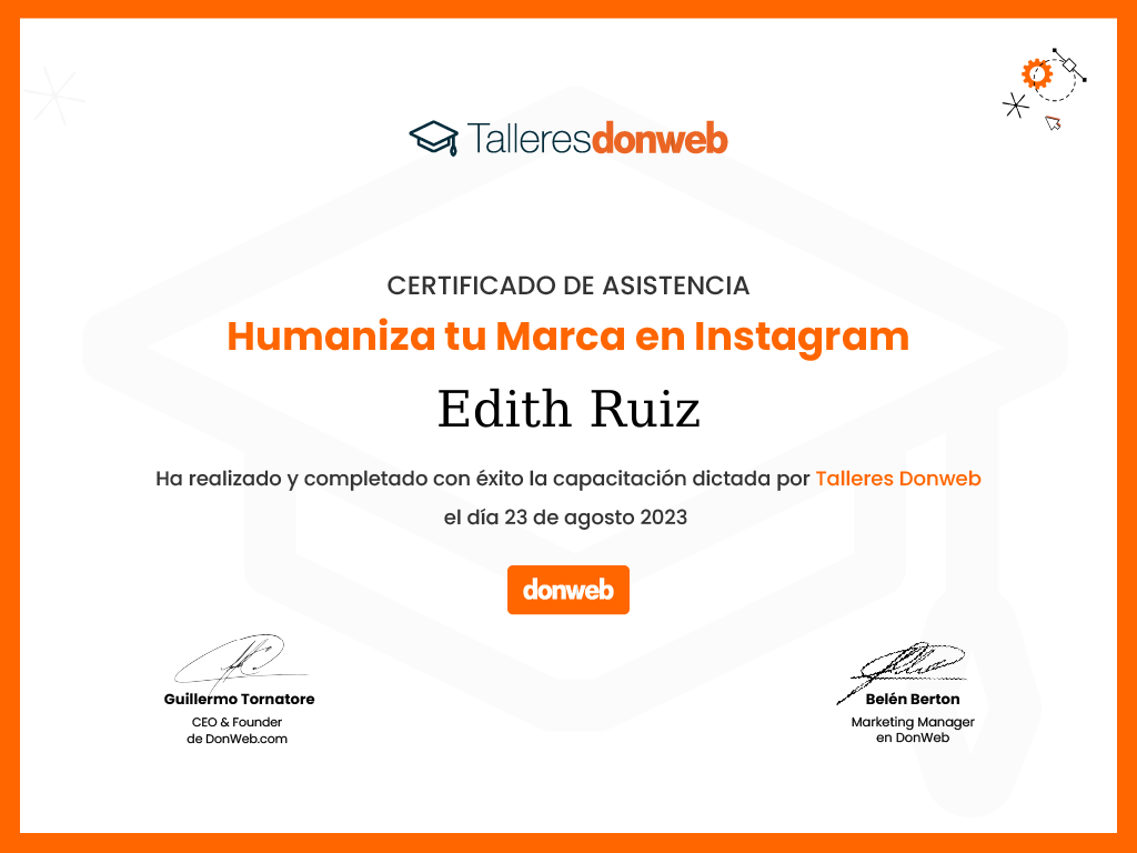 Certificado de asistencia · Talleres DonWeb