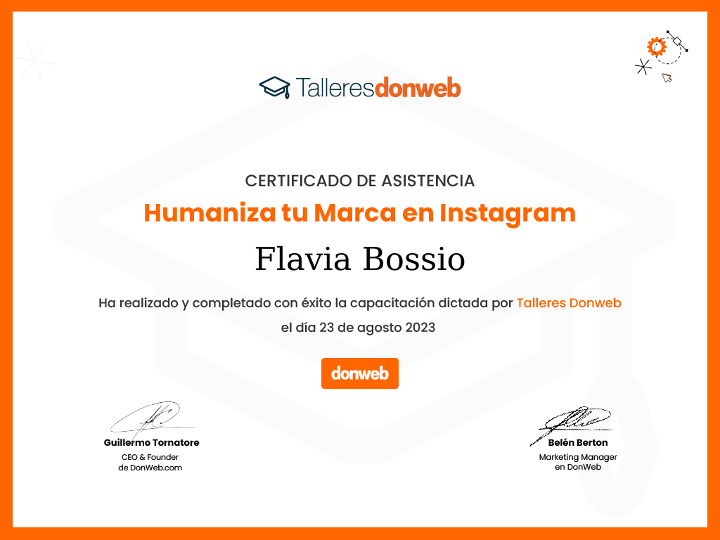 Certificado de asistencia · Talleres DonWeb