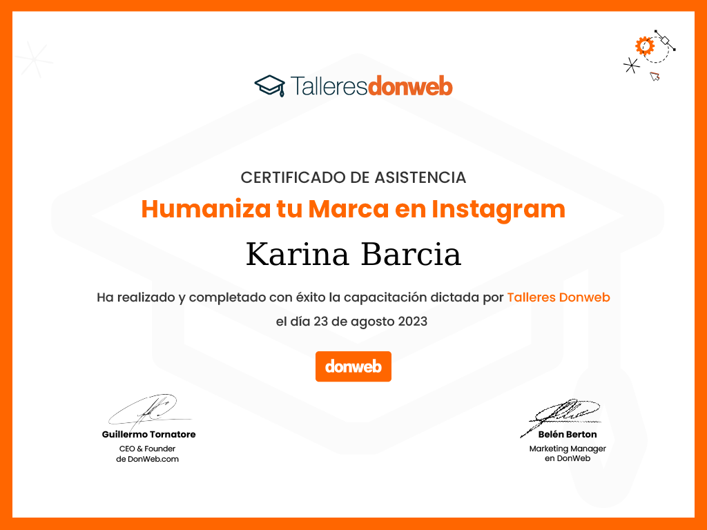 Certificado de asistencia · Talleres DonWeb