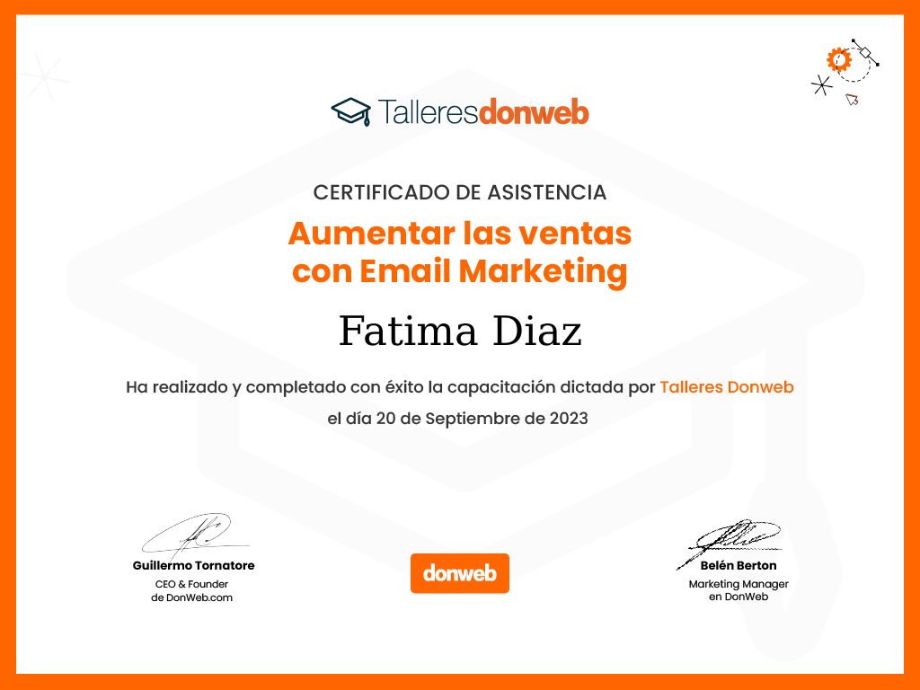 Certificado de asistencia · Talleres DonWeb