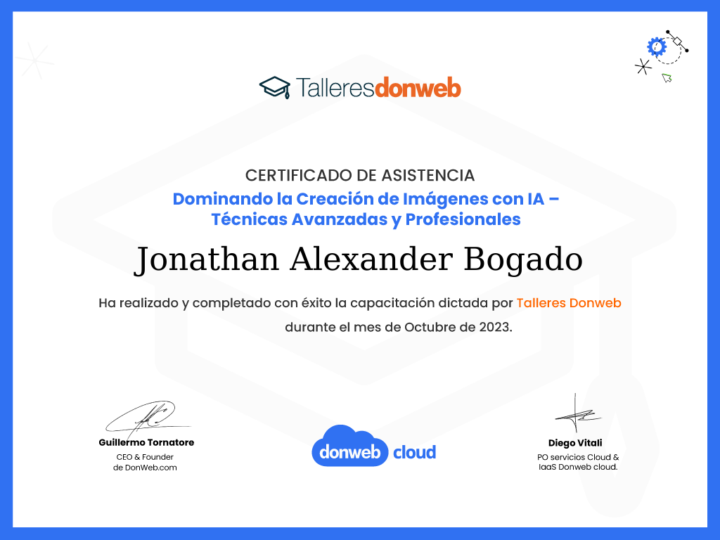 Certificado de asistencia · Talleres DonWeb