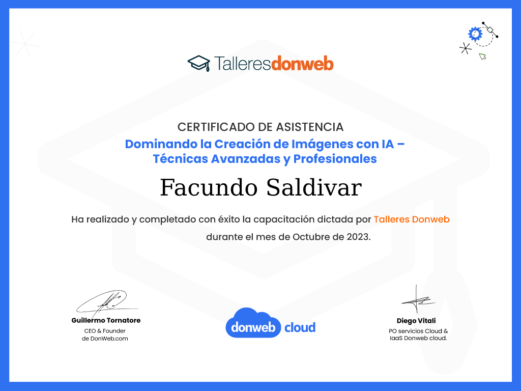 Certificado de asistencia · Talleres DonWeb